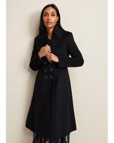 Phase Eight 's Petite Sandra Wool Fit And Flare Coat - Black