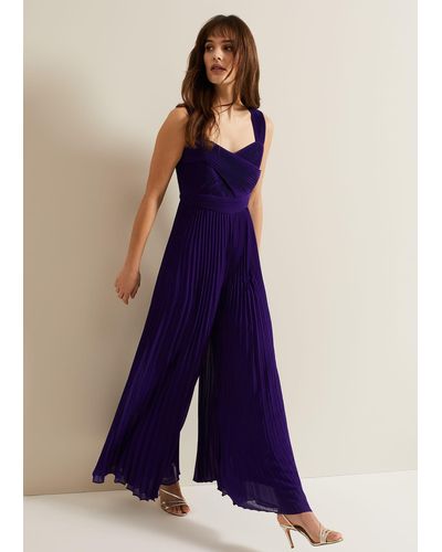 Phase Eight 's Lucia Pleated Bodice Jumpsuit - Blue