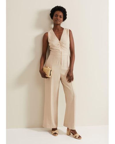 Phase Eight 's Fraya Zip Front Jumpsuit - Natural