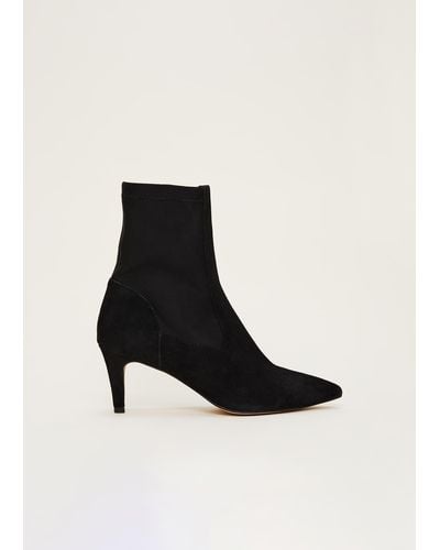Phase Eight 's Suede Sock Boots - Black