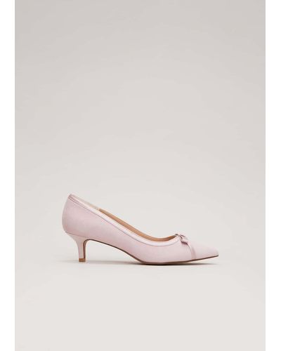 Phase Eight 's Bow Kitten Heel Shoes - Pink