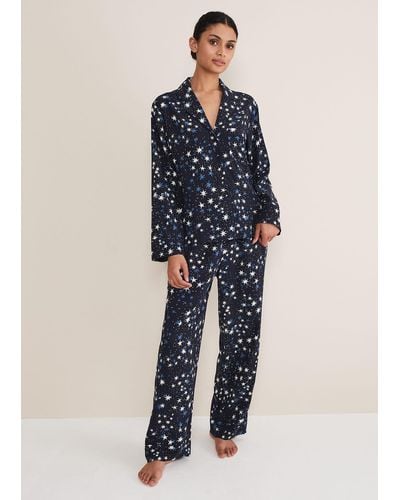 Phase Eight 's Zeba Star Print Pyjama Set - Blue