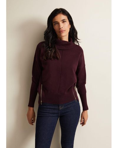 Phase Eight 's Steph Chunky Cowl Knit Jumper - Purple