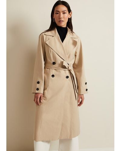 Phase Eight 's Sandy Button Detail Trench - Natural