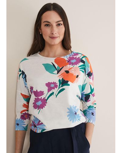 Phase Eight 's Ryley Floral Top - Grey