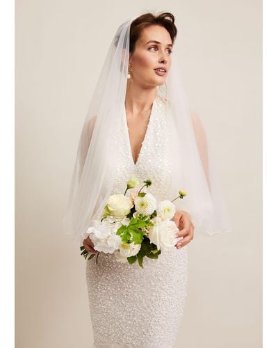 Phase Eight 's Short Double Tier Veil - White