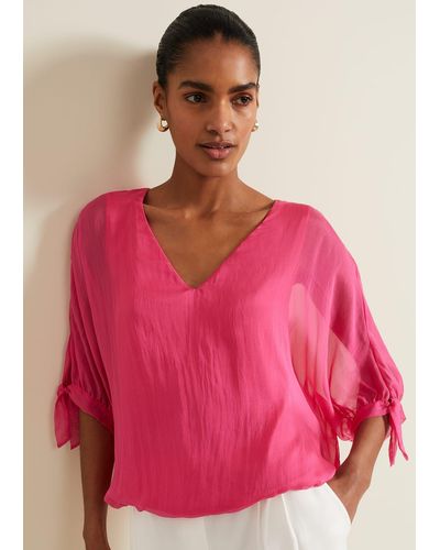 Phase Eight 's Madison Silk Blouse - Pink