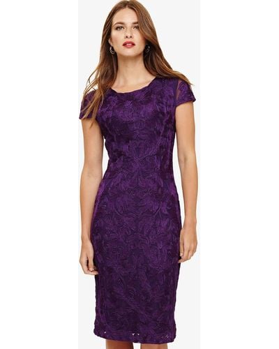 Phase Eight 's Cordelia Tapework Lace Dress - Purple