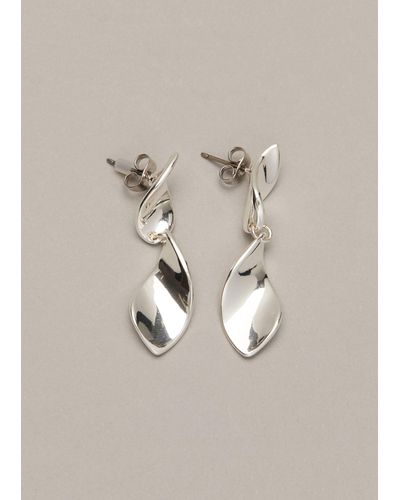 Phase Eight 's Cam Twisted Leaf Drop Earrings - Metallic