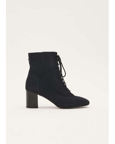 Phase Eight 's Suede Lace Up Boots - Black