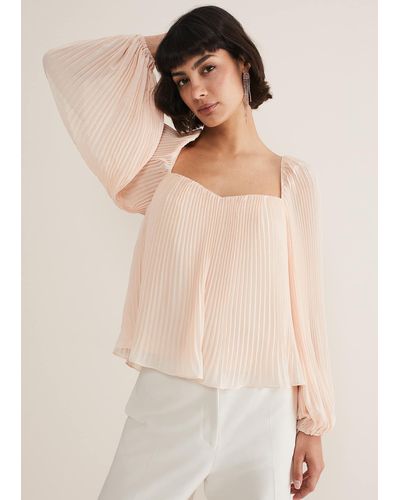 Phase Eight 's Nysa Pleated Top - Natural