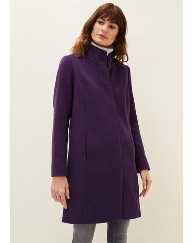 Phase Eight 's Baillie Wool Coat - Purple