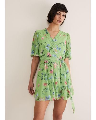 Phase Eight 's Astoria Floral Playsuit - Green
