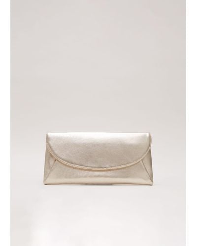 Phase Eight 's Leather Clutch Bag - White