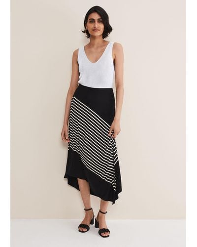 Phase Eight 's Veritty Stripe Skirt - Black