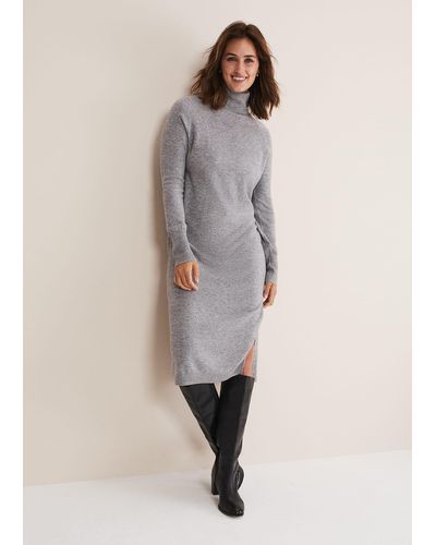 Phase Eight 's Seline Wool Cashmere Dress - Grey