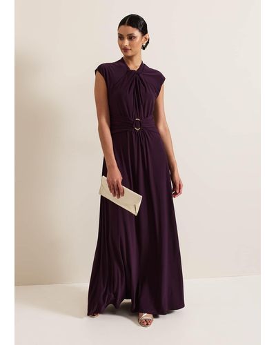 Phase Eight 's Tolly Burgundy Jersey Maxi Dress - Purple