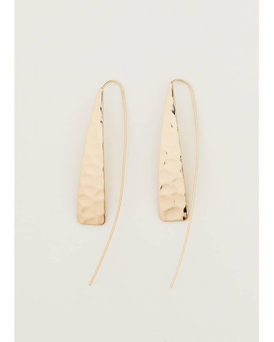 Phase Eight 's Hammered Pull Through Drop Earring - Metallic
