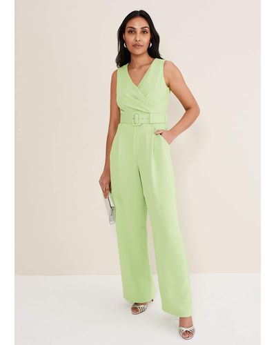 Phase Eight 's Petite Lissia Green Wide Leg Jumpsuit