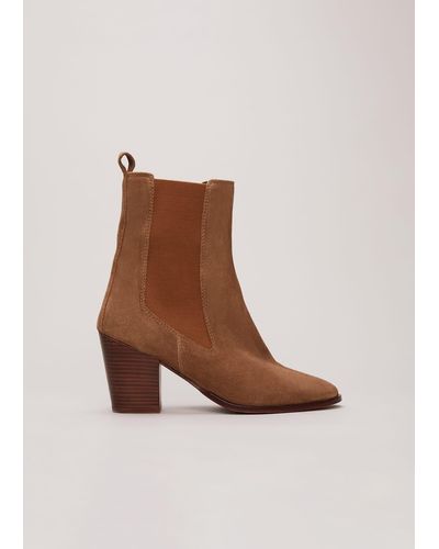 Phase Eight 's Brown Suede Cowboy Boots