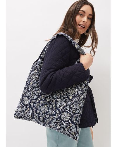 Phase Eight 's Paisley Print Quilted Shopper Bag - Blue