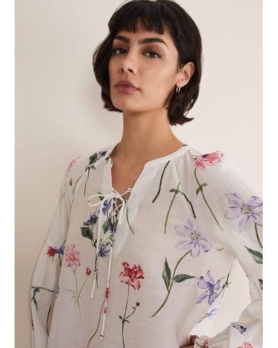 Phase Eight 's Marianne Floral Blouse - Natural
