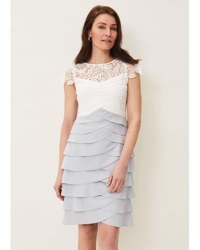 Phase Eight Faith Contrast Lace Dress - White