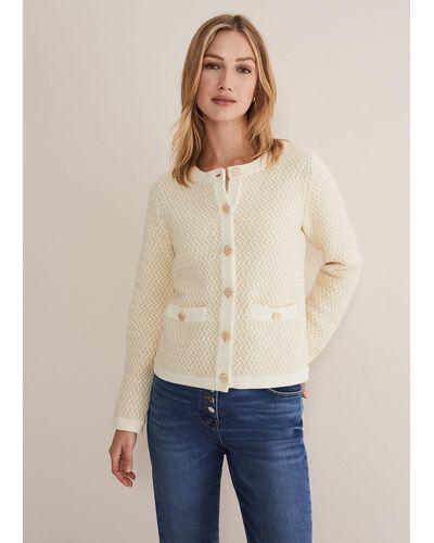 Phase Eight 's Cove Ribbed Cropped Jacket - Natural