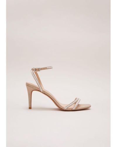 Phase Eight 's Pearl Embellished Barely There Sandal - Natural