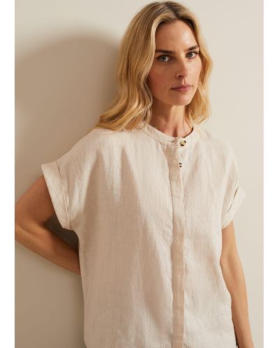 Phase Eight 's Kelsie Button Through Linen Shirt - Natural