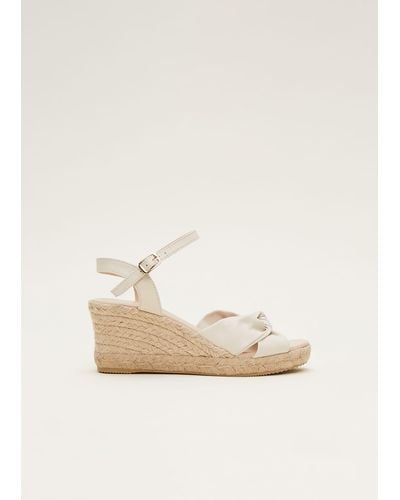 Phase Eight 's Leather Knot Front Espadrilles - Natural