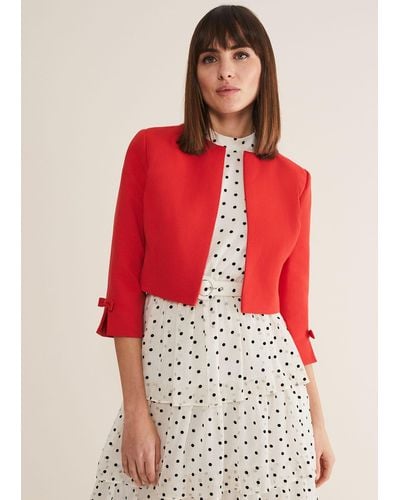 Phase Eight 's Zoele Bow Detail Jacket - Red