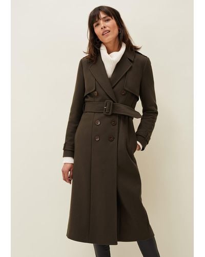 Phase Eight 's Imie Wool Trench Coat - Brown