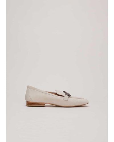 Phase Eight 's Grey Chain Detail Loafers - Natural