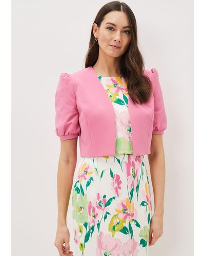 Phase Eight 's Mabel Puff Sleeve Jacket - Pink
