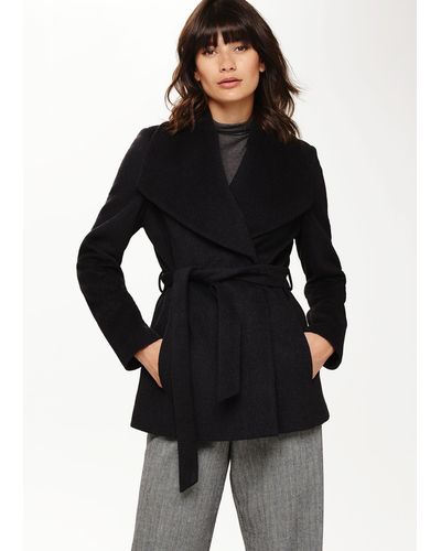 Phase Eight 's Nicci Short Belted Wool Coat - Black