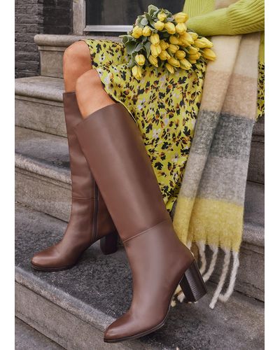 Phase Eight 's Leather Knee High Boots - Brown
