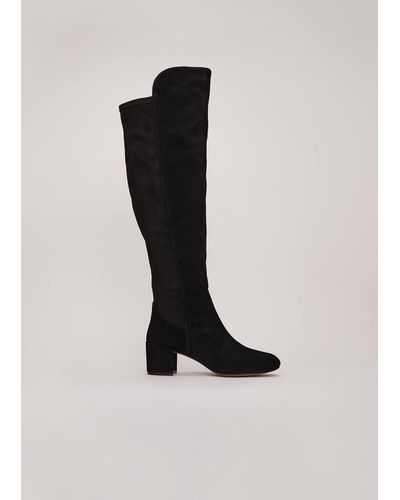 Phase Eight 's Milly Black Leather Knee High Boots