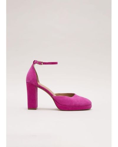 Phase Eight 's Suede Platform Shoes - Pink