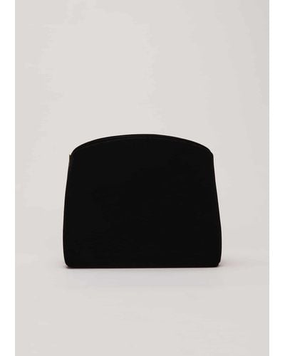 Phase Eight 's Black Velvet Clutch Bag
