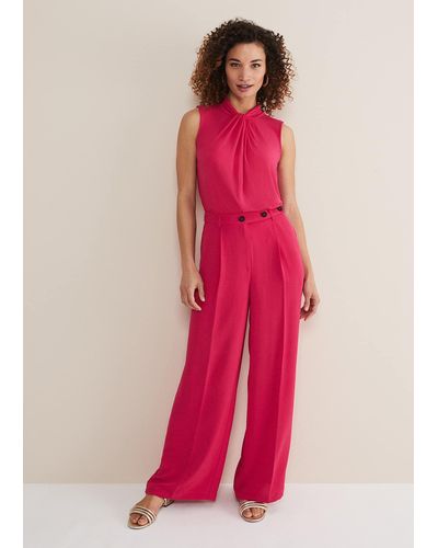 Phase Eight 's Opal Wide Leg Trousers - Pink
