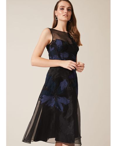 Phase Eight Barbara Applique Floral Dress - Black