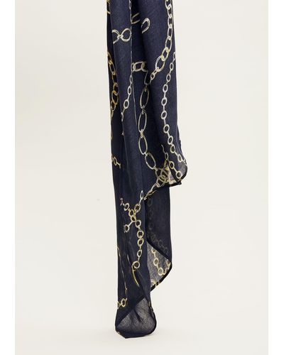 Phase Eight 's Chain Print Scarf - Blue