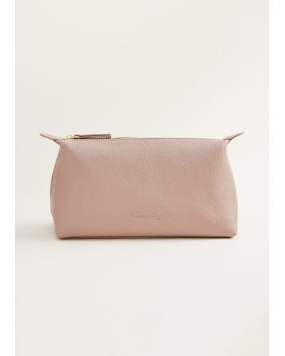 Phase Eight 's Leather Wash Bag - Pink