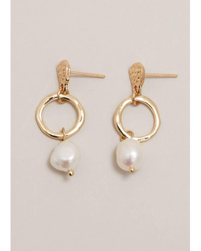 Phase Eight 's Mini Pearl Drop Earrings - Natural