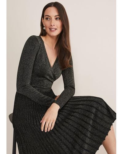 Phase Eight 's Jaycee Shimmer Knit Dress - Black