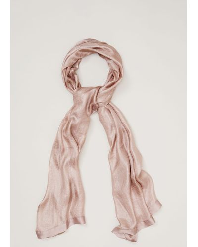 Phase Eight 's Satin Trim Scarf - Natural