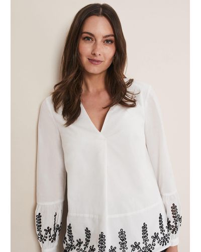 Phase Eight 's Joselyn Broderie Detailed Blouse - White
