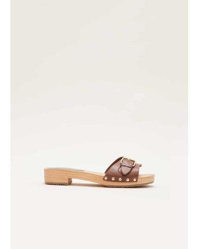 Phase Eight 's Buckle Front Clog Sandal - Natural
