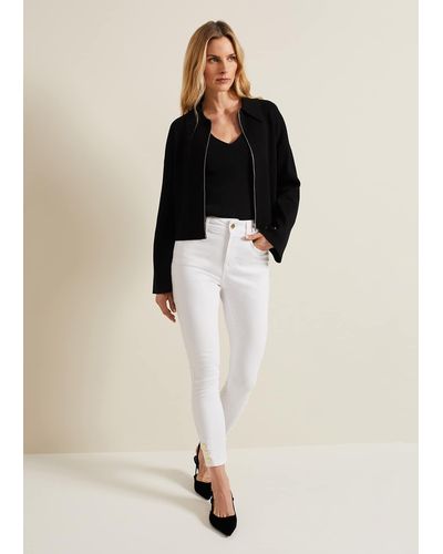 Phase Eight 's Joelle White Button Detail Skinny Jean - Natural